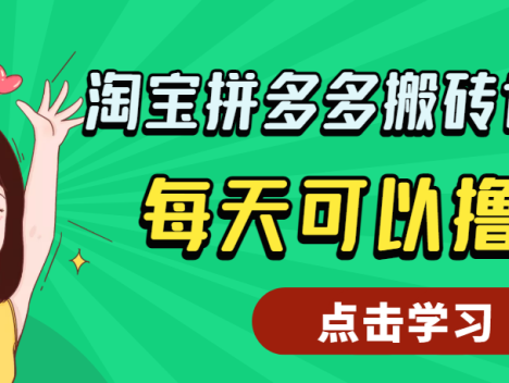 外面收费188的淘宝拼多多搬砖返现项目，每天可以撸几十