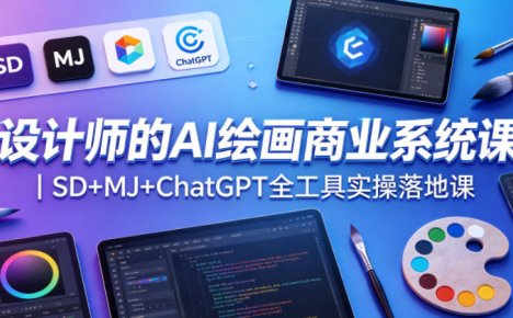 设计师的AI绘画商业系统课|SD+MJ+ChatGPT全工具实操落地课