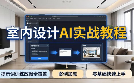 2026室内设计AI实战教程,提示词训练改图全覆盖,搭配案例加餐,零基础也能快速上手