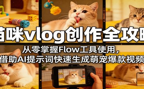 猫咪vlog创作全攻略:从零掌握Flow工具使用,借助AI提示词快速生成萌宠爆款视频