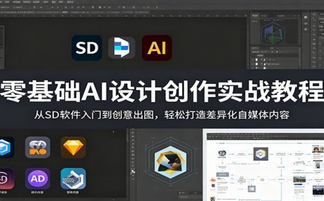 零基础AI设计创作实战教程:从SD软件入门到创意出图,轻松打造差异化自媒体内容