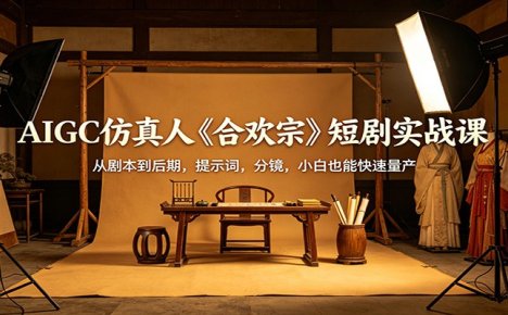AIGC仿真人《合欢宗》短剧实战课:从剧本到后期,提示词,分镜,小白也能快速量产