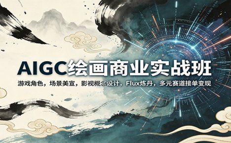 AIGC绘画商业实战班:游戏角色,场景美宣,影视概念设计,Flux炼丹,多元赛道接单变现
