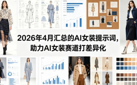 2026年4月汇总的AI女装提示词,助力AI女装赛道打差异化