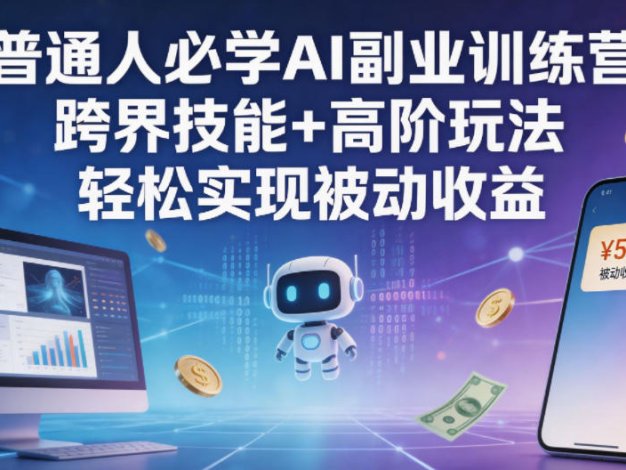 普通人必学AI副业训练营跨界技能+高阶玩法轻松实现被动收益