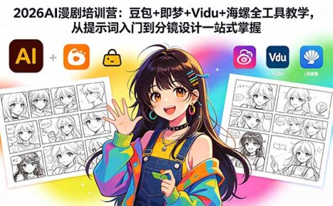 2026AI漫剧培训营：豆包+即梦+Vidu+海螺全工具教学，从提示词入门到分镜设计一站式掌握