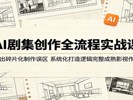 AI剧集创作全流程实战课：跳出碎片化制作误区，系统化打造逻辑完整成熟影视作品