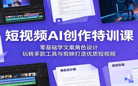 短视频AI创作特训课：零基础学文案角色设计，玩转多款工具与剪映打造优质短视频