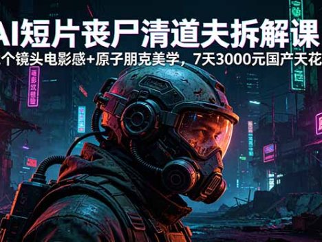AI短片《丧尸清道夫》拆解课：82个镜头电影感+原子朋克美学，7天3000元国产天花板