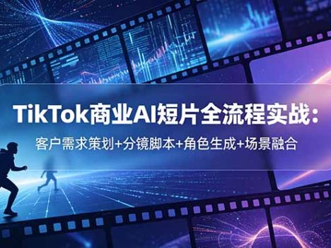 TikTok商业AI短片全流程实战：客户需求策划+分镜脚本+角色生成+场景融合