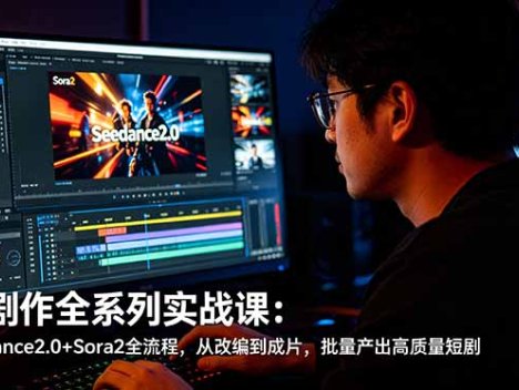 AI剧作全系列实战课：Seedance2.0+Sora2全流程，从改编到成片，批量产出高质量短剧