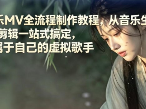 AI音乐MV全流程制作教程，从音乐生成到MV剪辑一站式搞定，打造属于自己的虚拟歌手
