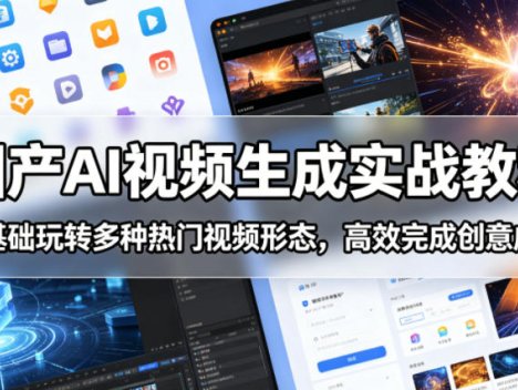 国产AI视频生成实战教程，零基础玩转多种热门视频形态，高效完成创意成片