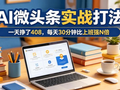 一天挣了408，AI微头条实战打法，每天30分钟比上班强N倍