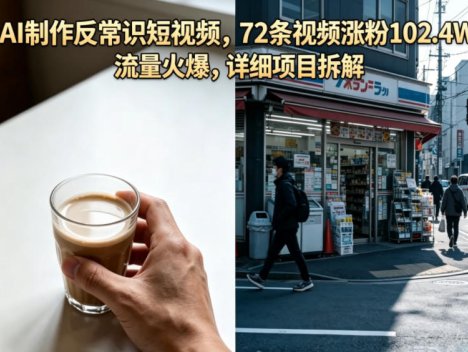 AI制作反常识短视频，72条视频涨粉102.4W，流量火爆，详细项目拆解