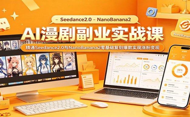 AI漫剧副业实战课：精通Seedance2.0与NanoBanana2零基础复刻爆款实现涨粉变现