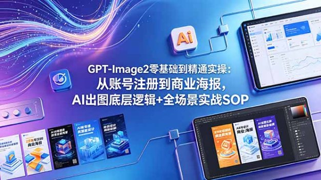 GPT-Image2零基础到精通实操：从账号注册到商业海报，AI出图底层逻辑+全场景实战SOP