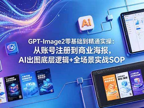 GPT-Image2零基础到精通实操：从账号注册到商业海报，AI出图底层逻辑+全场景实战SOP