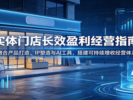 实体门店长效盈利经营指南：融合产品打造、IP塑造与AI工具，搭建可持续增收经营体系