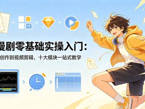 AI漫剧零基础实操入门：从剧本创作到视频剪辑，十大模块一站式教学