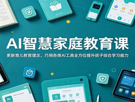 AI智慧家庭教育课：更新育儿教育理念，巧用各类AI工具全方位提升孩子综合学习能力