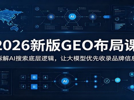 2026新版GEO布局课：拆解AI搜索底层逻辑，让大模型优先收录品牌信息