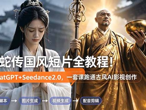 白蛇传-国风短片全教程！ChatGPT+Seedance2.0，一套课跑通古风AI影视创作