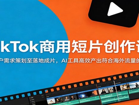 TikTok商用短片创作课：从客户需求策划至落地成片，AI工具高效产出符合海外流量的短片