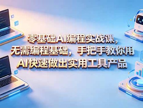 零基础AI编程实战课-更新，无需编程基础，手把手教你用AI快速做出实用工具产品
