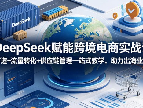 DeepSeek赋能跨境电商实战课，品牌打造+流量转化+供应链管理一站式教学，助力出海业务稳步发展