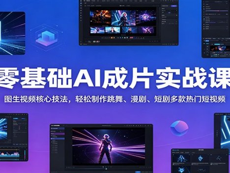 零基础AI成片实战课：图生视频核心技法，轻松制作跳舞、漫剧、短剧多款热门短视频
