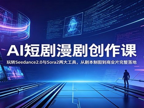 AI短剧漫剧创作课：玩转Seedance2.0与 Sora2两大工具，从剧本制图到商业片完整落地