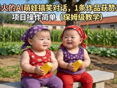 最近爆火的AI萌娃搞笑对话，1条作品获赞31W，项目操作简单(保姆级教学)