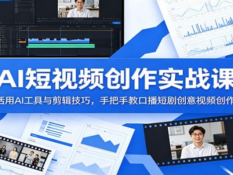 AI短视频创作实战课：活用AI工具与剪辑技巧，手把手教口播短剧创意视频创作