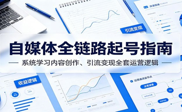 自媒体全链路起号指南：系统学习内容创作、引流变现全套运营逻辑