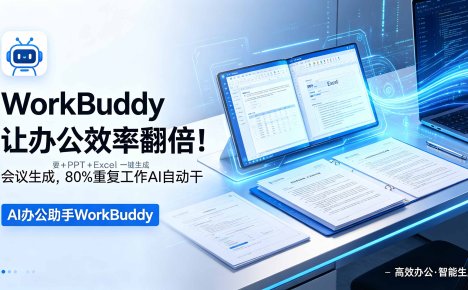 WorkBuddy让办公效率翻倍!会议纪要+PPT+Excel一键生成,80%重复工作AI自动干