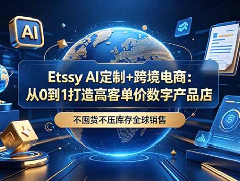 Etsy AI定制+跨境电商：从0到1打造高客单价数字产品店，不囤货不压库存全球销售