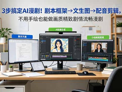 3步搞定AI漫剧！剧本框架→文生图→配音剪辑，不用手绘也能做画质精致剧情流畅漫剧