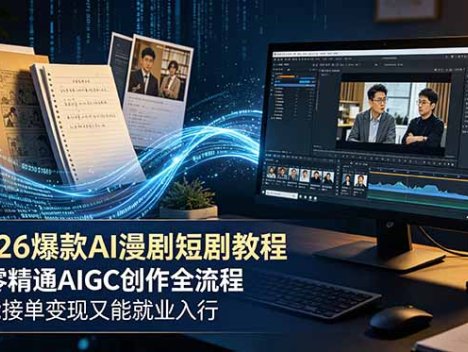 2026 爆款 AI 漫剧短剧教程 从零精通 AIGC 创作全流程 既能接单变现又能就业入行
