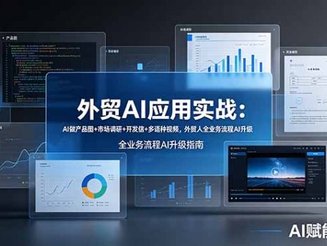 外贸AI应用实战：AI做产品图+市场调研+开发信+多语种视频，外贸人全业务流程AI升级