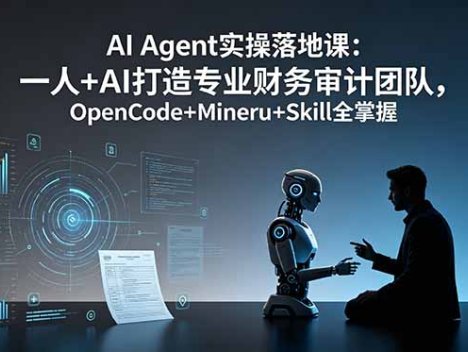 AI Agent实操落地课：一人+AI打造专业财务审计团队，OpenCode+Mineru+Skill全掌握