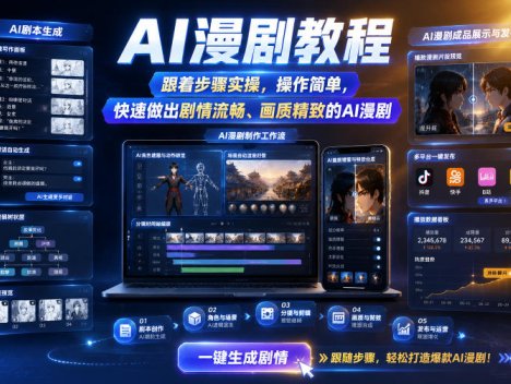 AI漫剧教程，跟着步骤实操，操作简单，快速做出剧情流畅、画质精致的AI漫剧