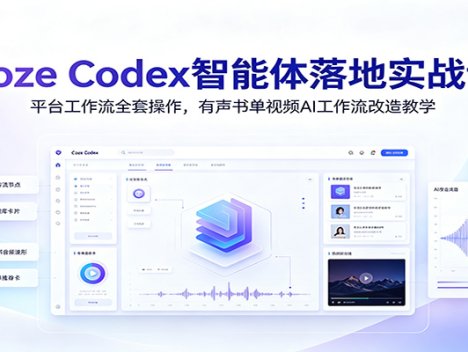 Coze Codex智能体落地实战课：平台工作流全套操作，有声书单视频AI工作流改造教学