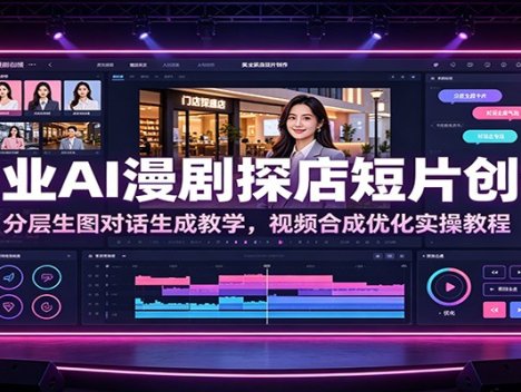 美业AI漫剧探店短片创作：分层生图对话生成教学，视频合成优化实操教程