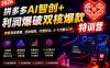 2026拼多多AI智创+利润爆破双核爆款特训营，收获底层逻辑、活动矩阵、付费优化、0-1打爆SOP