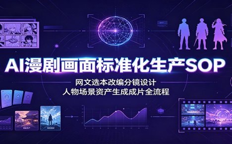 AI漫剧画面标准化生产SOP:网文选本改编分镜设计,人物场景资产生成成片全流程
