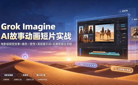 Grok Imagine AI故事动画短片实战:电影级视觉效果+角色一致性+高级提示词+后期剪辑全流程