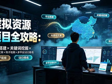 虚拟资源项目全攻略：平台搭建×关键词挖掘×AI原创文章×钩子视频×多平台SEO排名