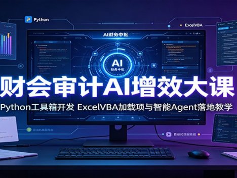 财会审计AI增效大课：Python工具箱开发，ExcelVBA加载项与智能Agent落地教学