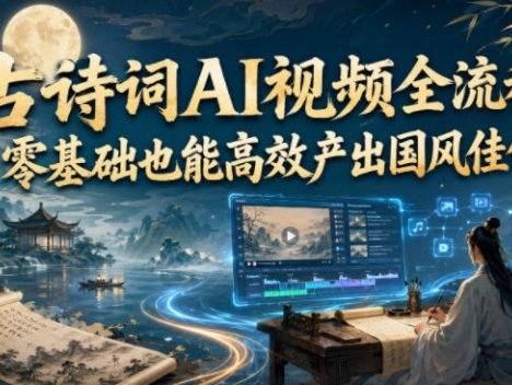 古诗词AI视频全流程，零基础也能高效产出国风佳作